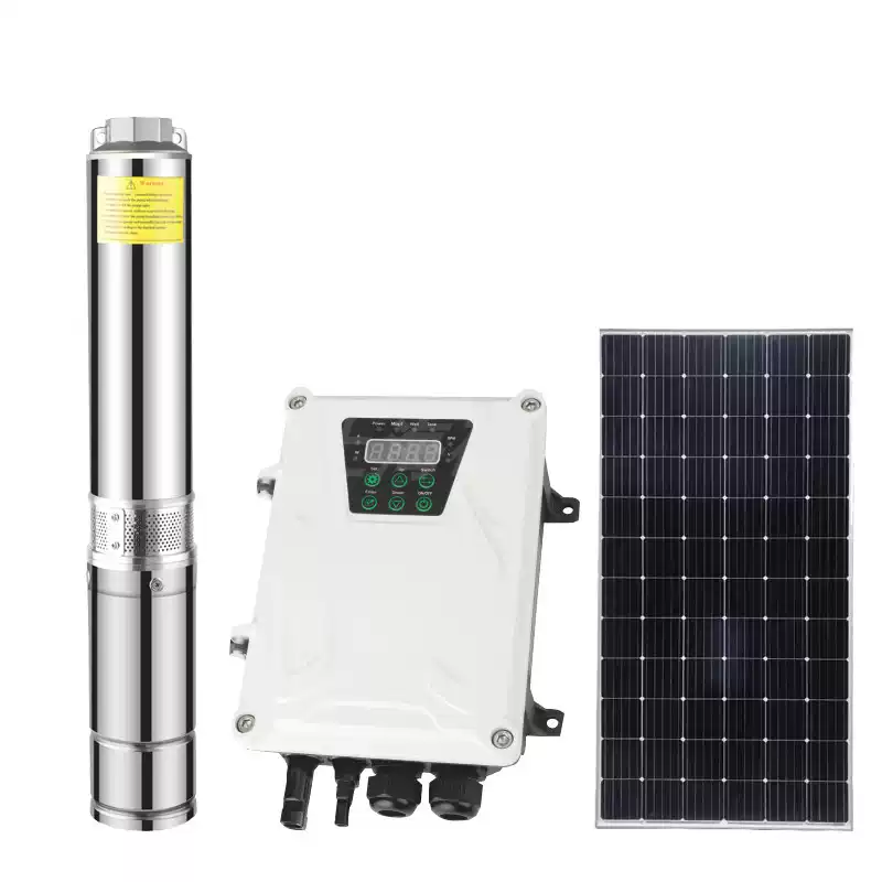 JIABO solar deep-well pump, controller and solar panel